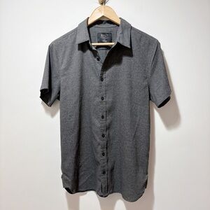 Bylt Vista Short Sleeve Button Down Heather Charcoal Size Medium Lightweight